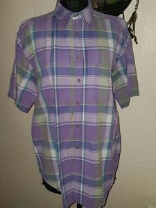 Anchor Bay Purple Plaid Button Front Shirt